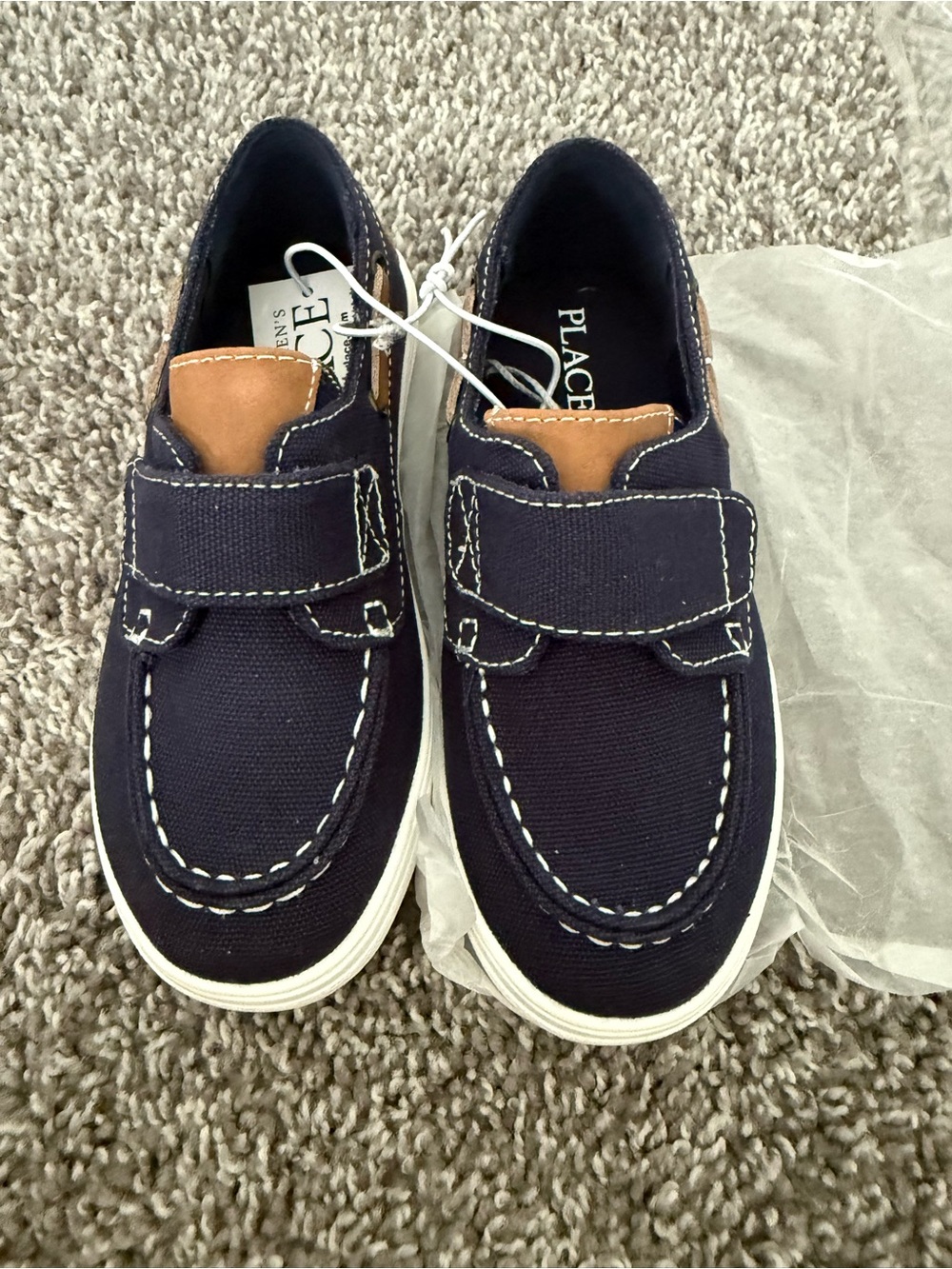 The Children's Place Black Canvas Slip-On Boat Shoes
